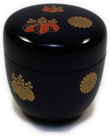 画像: 中棗 高台寺蒔絵 黒塗 色蒔絵 樹脂製 日本製 茶道具