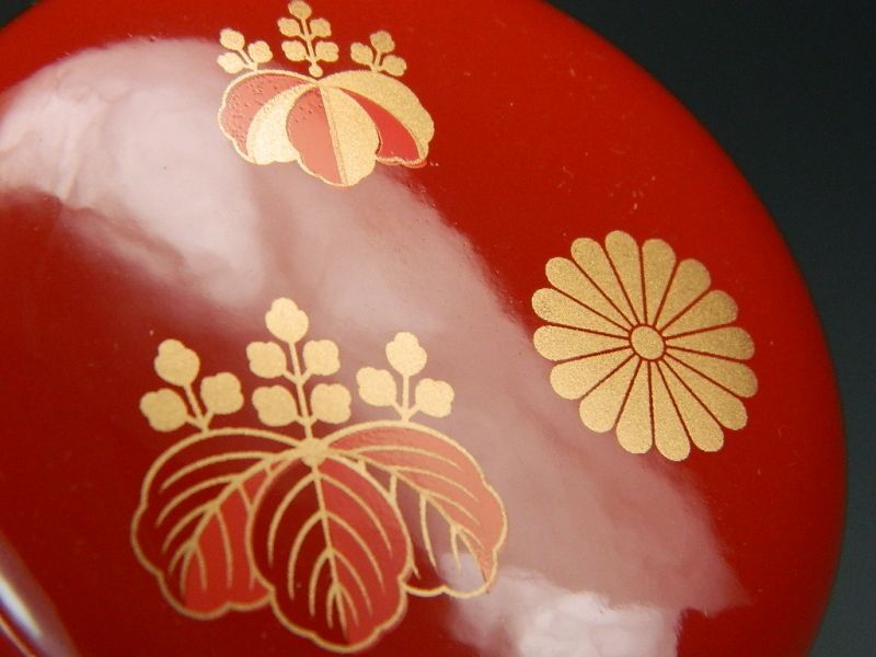 画像2: 中棗 高台寺蒔絵 朱塗 色蒔絵 型崩れしにくいフェノール樹脂 日本製 茶道具