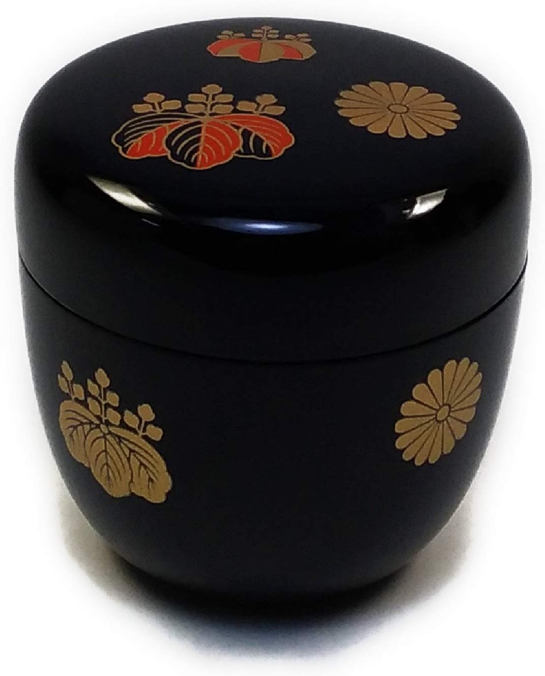 画像1: 中棗 高台寺蒔絵 黒塗 色蒔絵 樹脂製 日本製 茶道具
