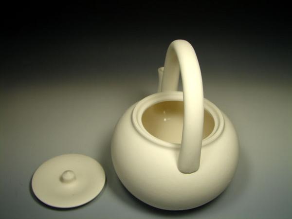 画像: ボーフラ（湯沸かし）　提梁式（上手）　白　煎茶道具